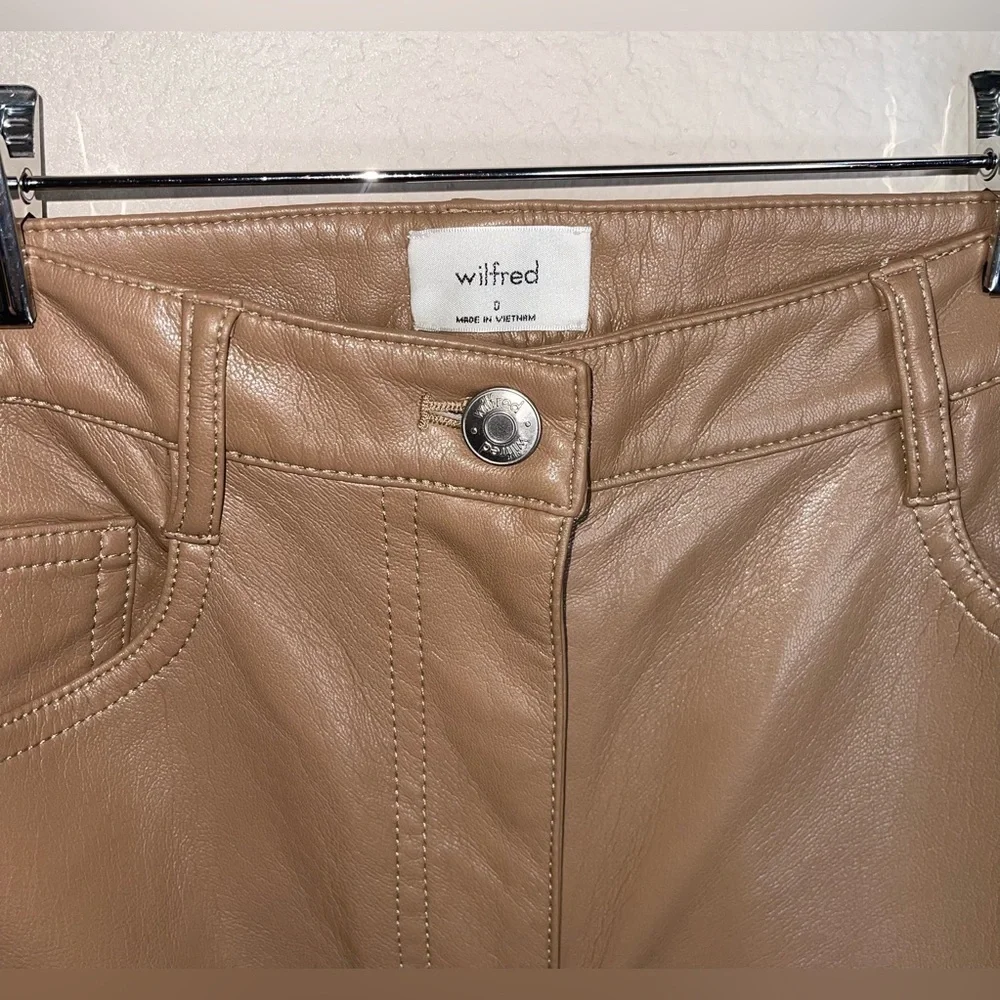 Wilfred Aritzia The Melina High Waisted Straight Leg Pant Constant Camel Size 0 - Picture 5 of 8